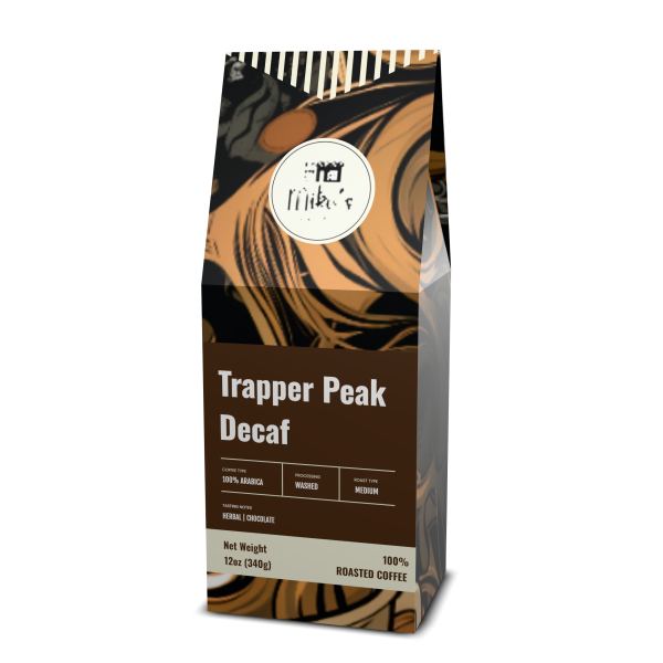 Trapper Peak Decaf Coffee, Medium Roast, 12 oz Bag