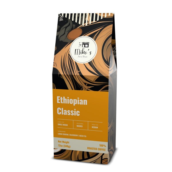 Ethiopian Classic Coffee, Medium Roast, 12 oz Bag