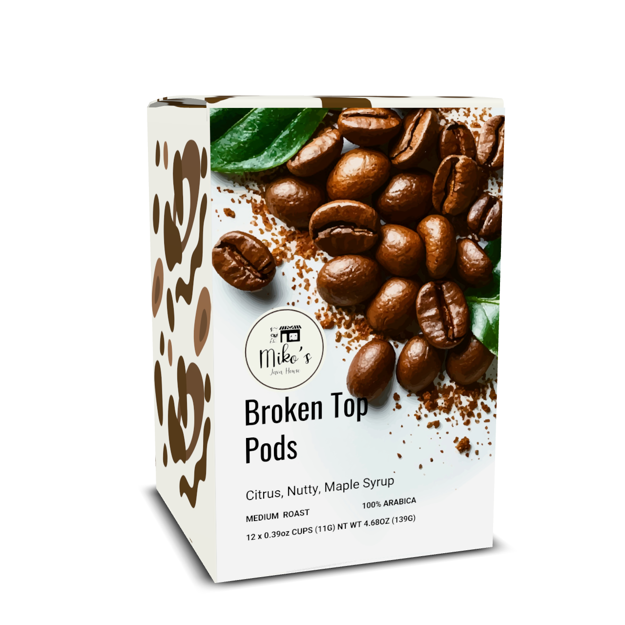 Broken Top Coffee Pods, Medium Roast, 12 count