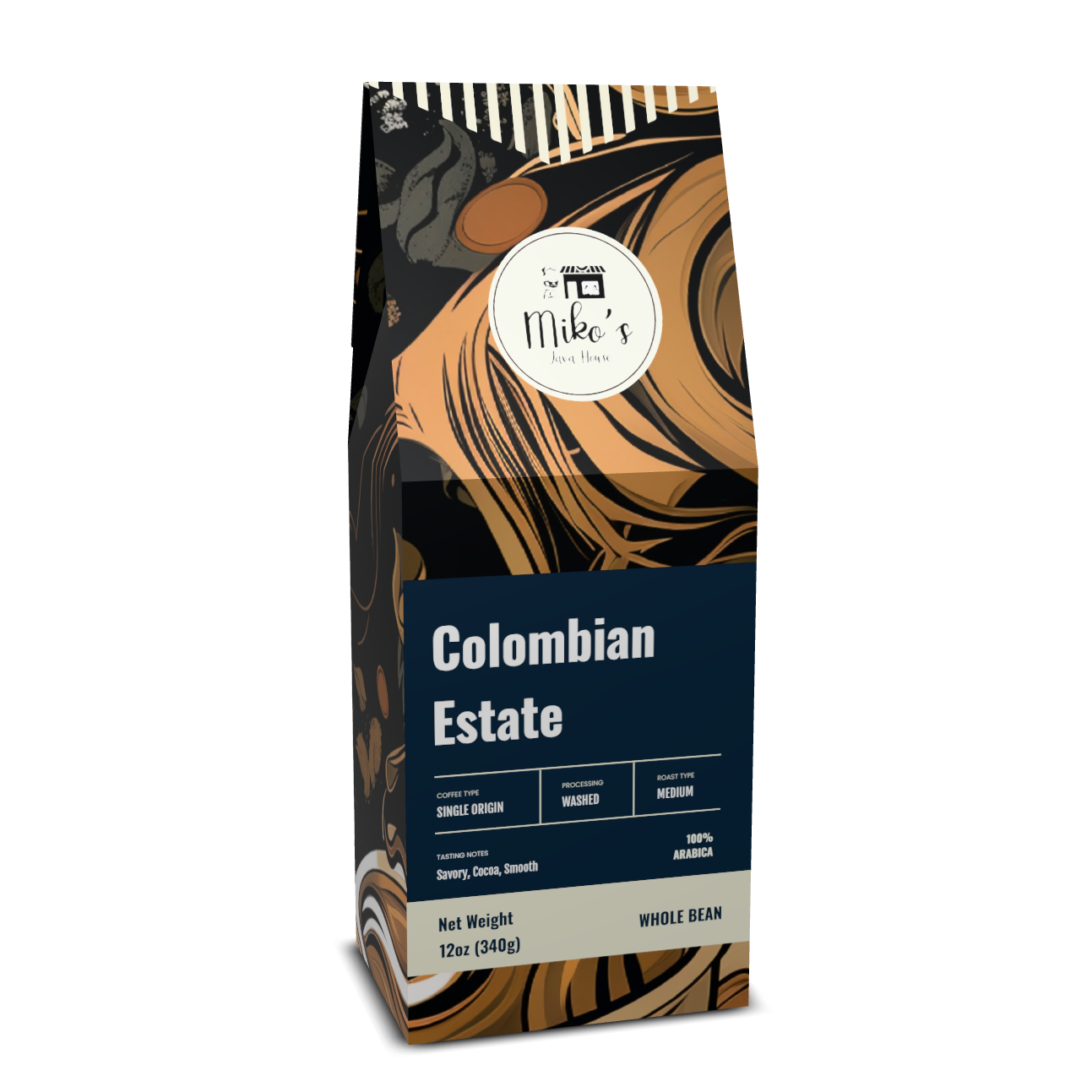 Colombian Estate Coffee, Medium Roast Whole Bean, 12oz Box