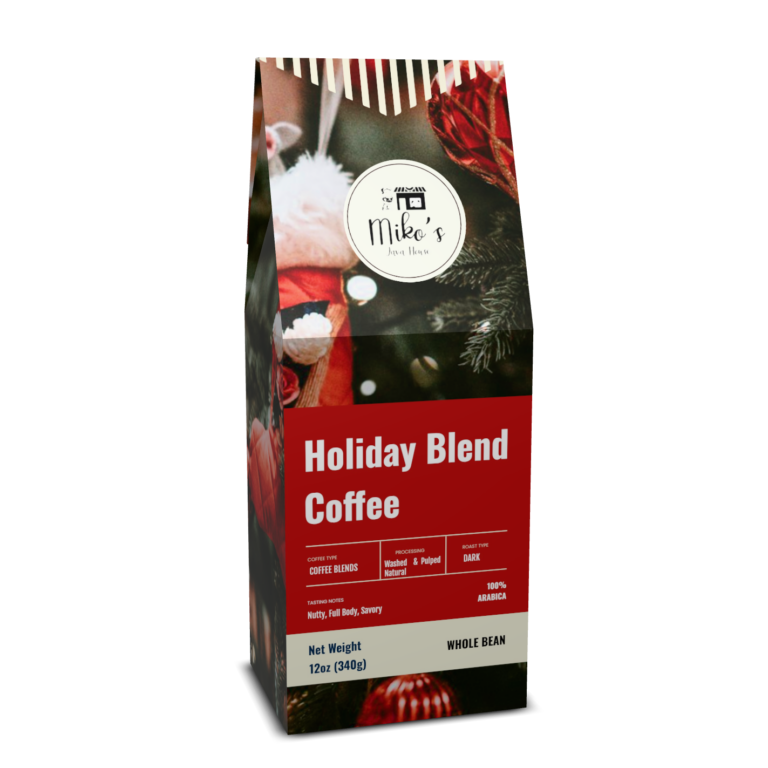 Holiday Blend Coffee, Dark Roast Whole Bean,12oz Box
