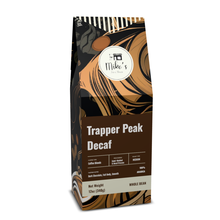 Trapper Peak Decaf Coffee, Medium Roast Whole Bean, 12oz Box